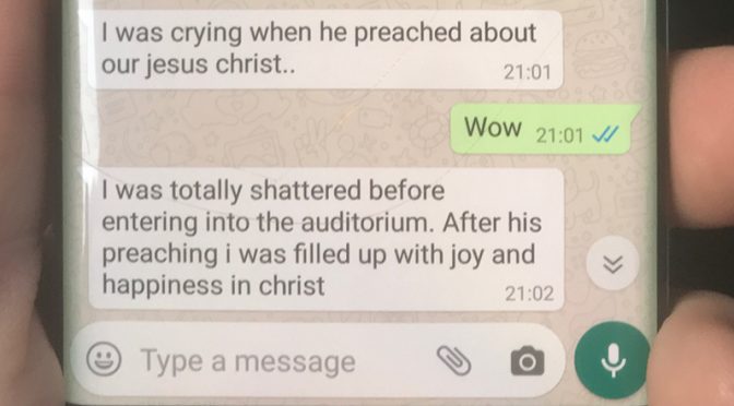 At the University: I was crying when he preached about our Jesus Christ